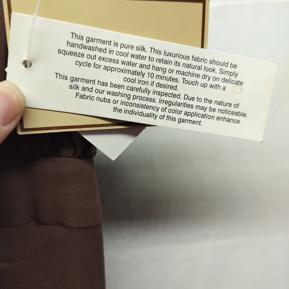 Jonathan Martin 100% Silk Brown Fairycore Romantic Midi Dress Size 10 Cottagecor - Picture 9 of 10
